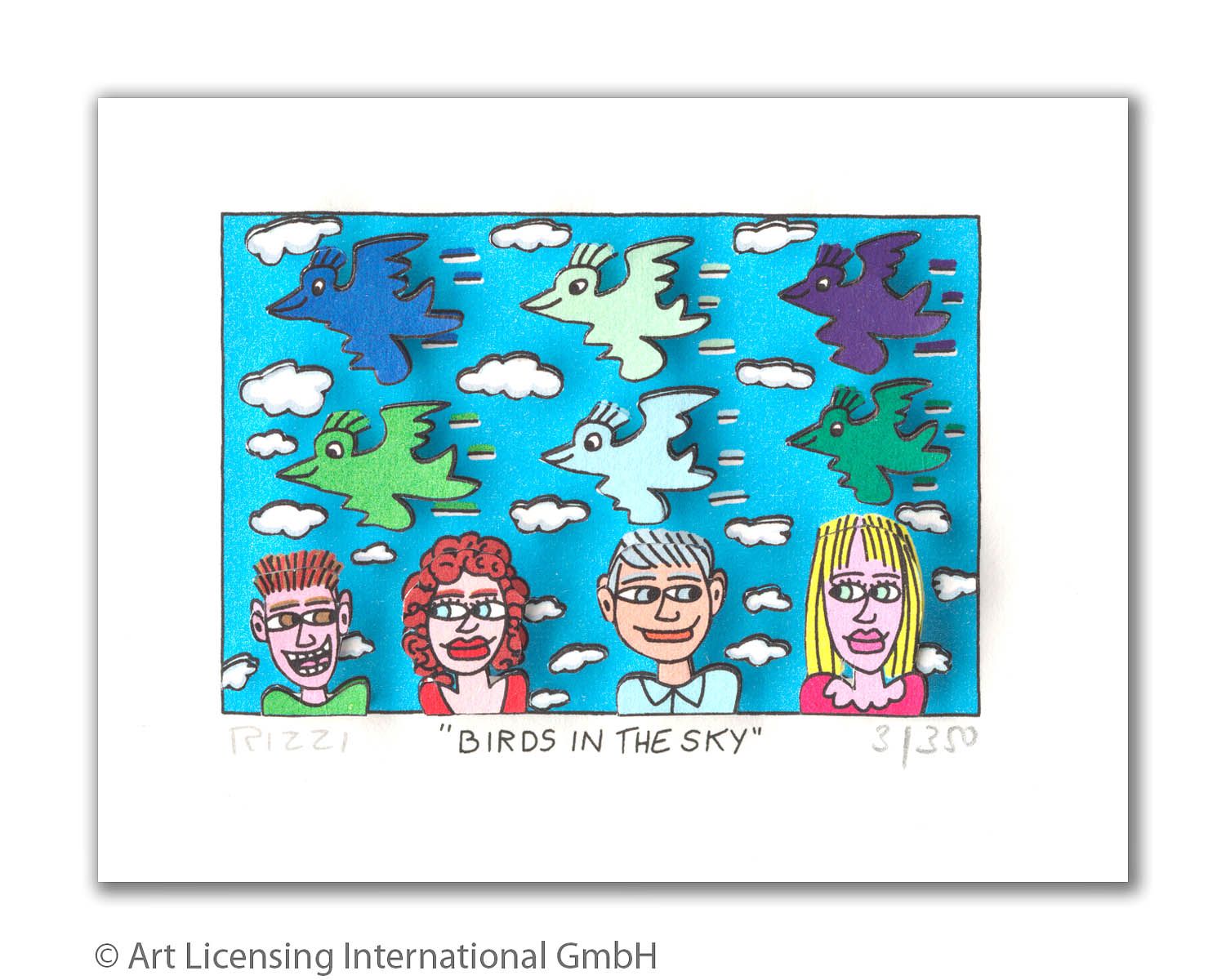 James Rizzi -  BIRDS IN THE SKY